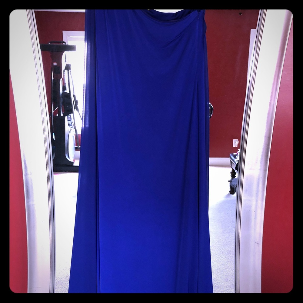Calvin Klein Off Shoulder Royal Blue Dress